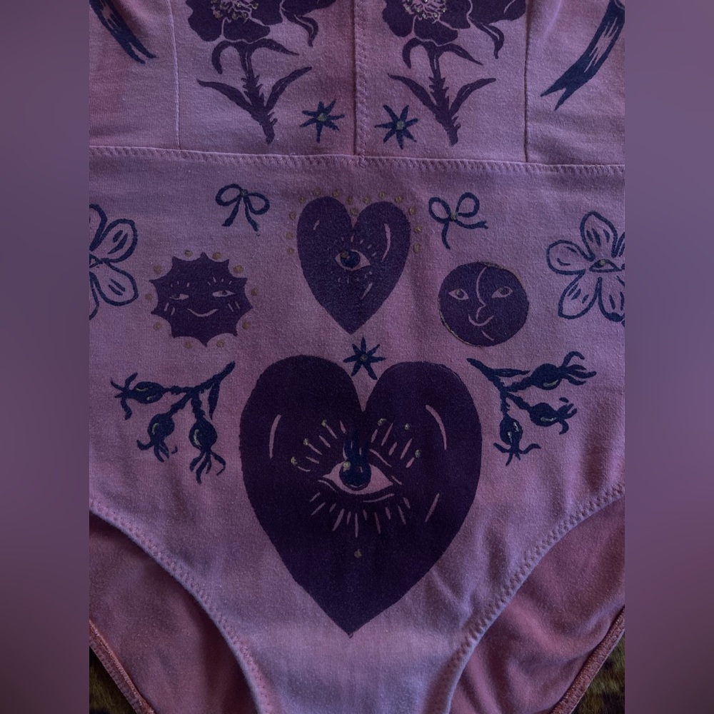 Serpent & Bow Madder Root Dyed Leotard underwear swimsuit - Picture 4 of 15